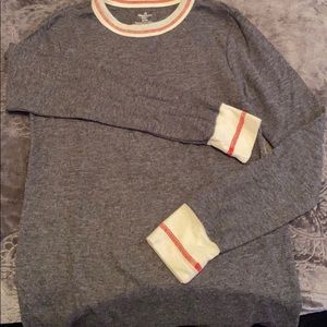 Grey & Cream thermal long sleeved top